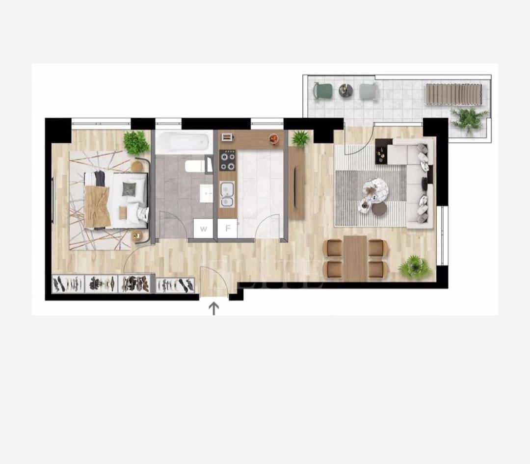 Apartament 2 camere în zona INTRE LACURI-1015081