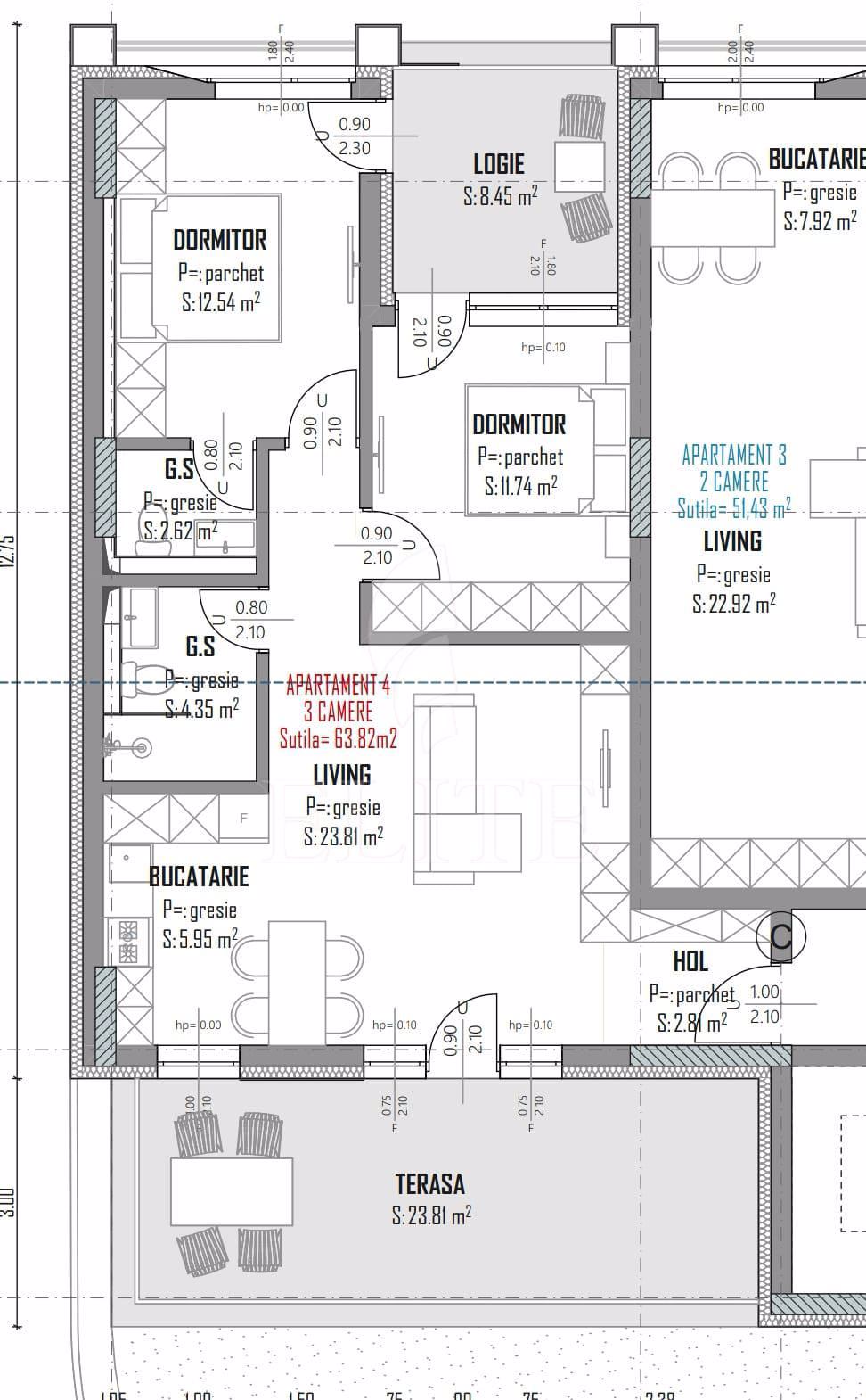 Apartament 3 camere în zona  MARASTI-1016893