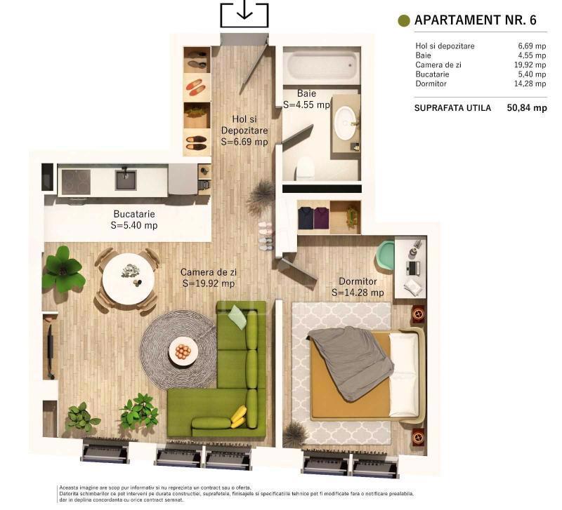 Apartament 2 camere în zona SEMICENTRALA-1017281