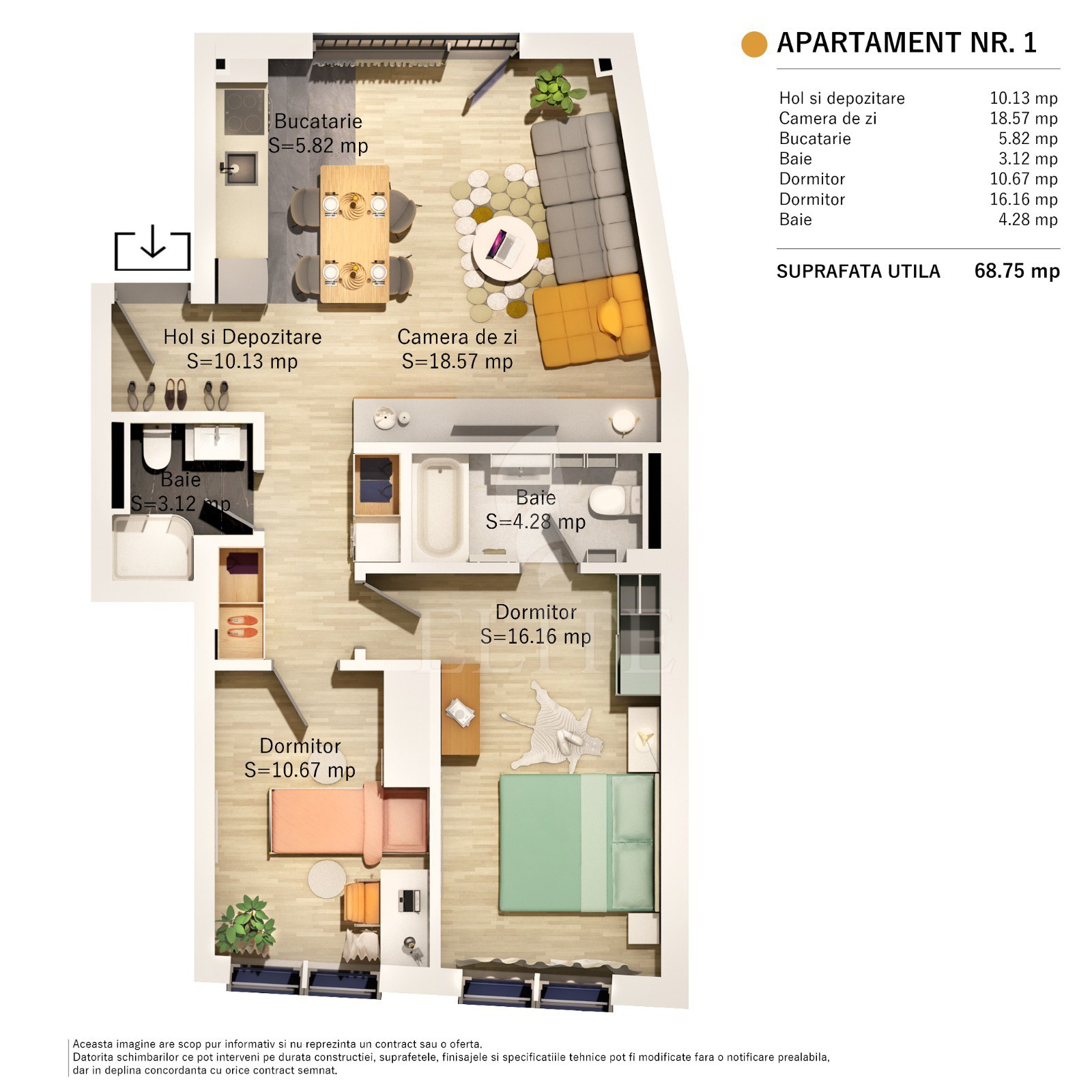 Apartament 3 camere în zona SEMICENTRALA-1027085