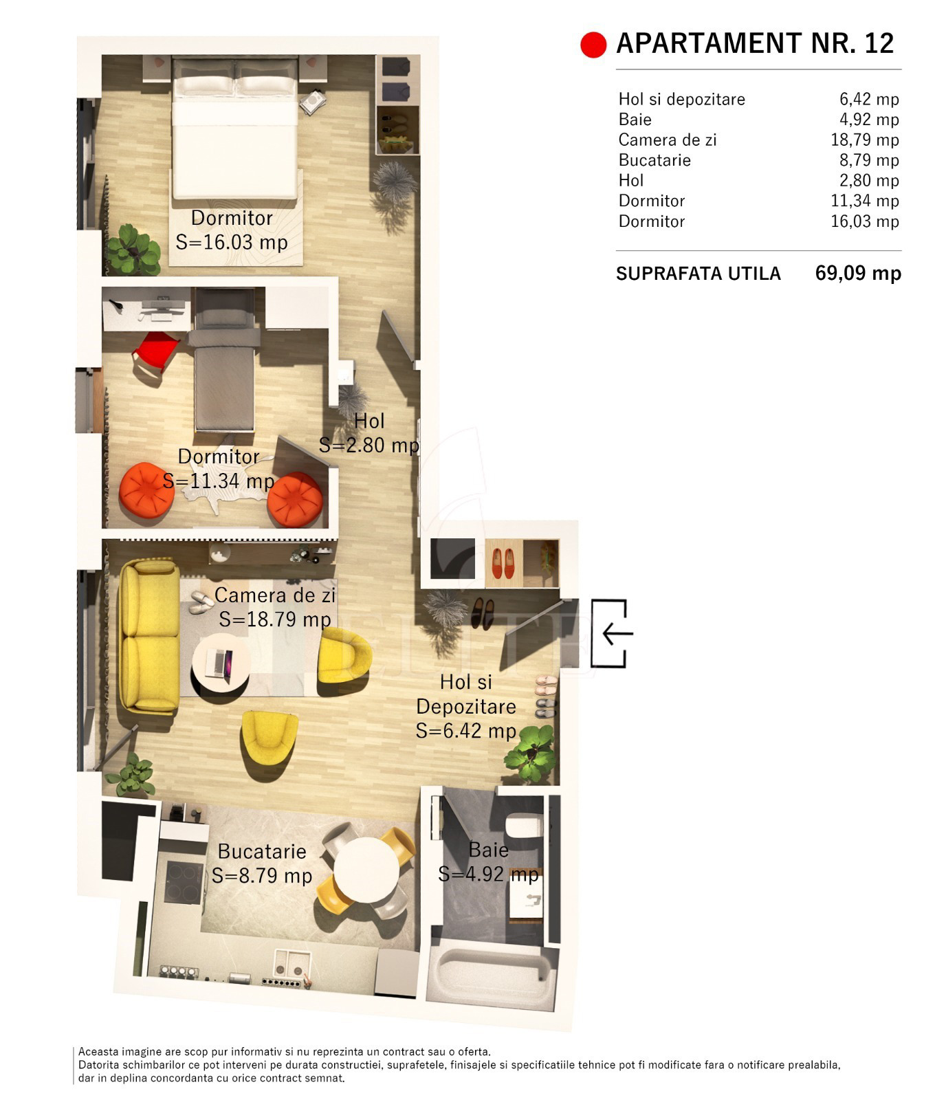 Apartament 3 camere în zona SEMICENTRALA-1027088