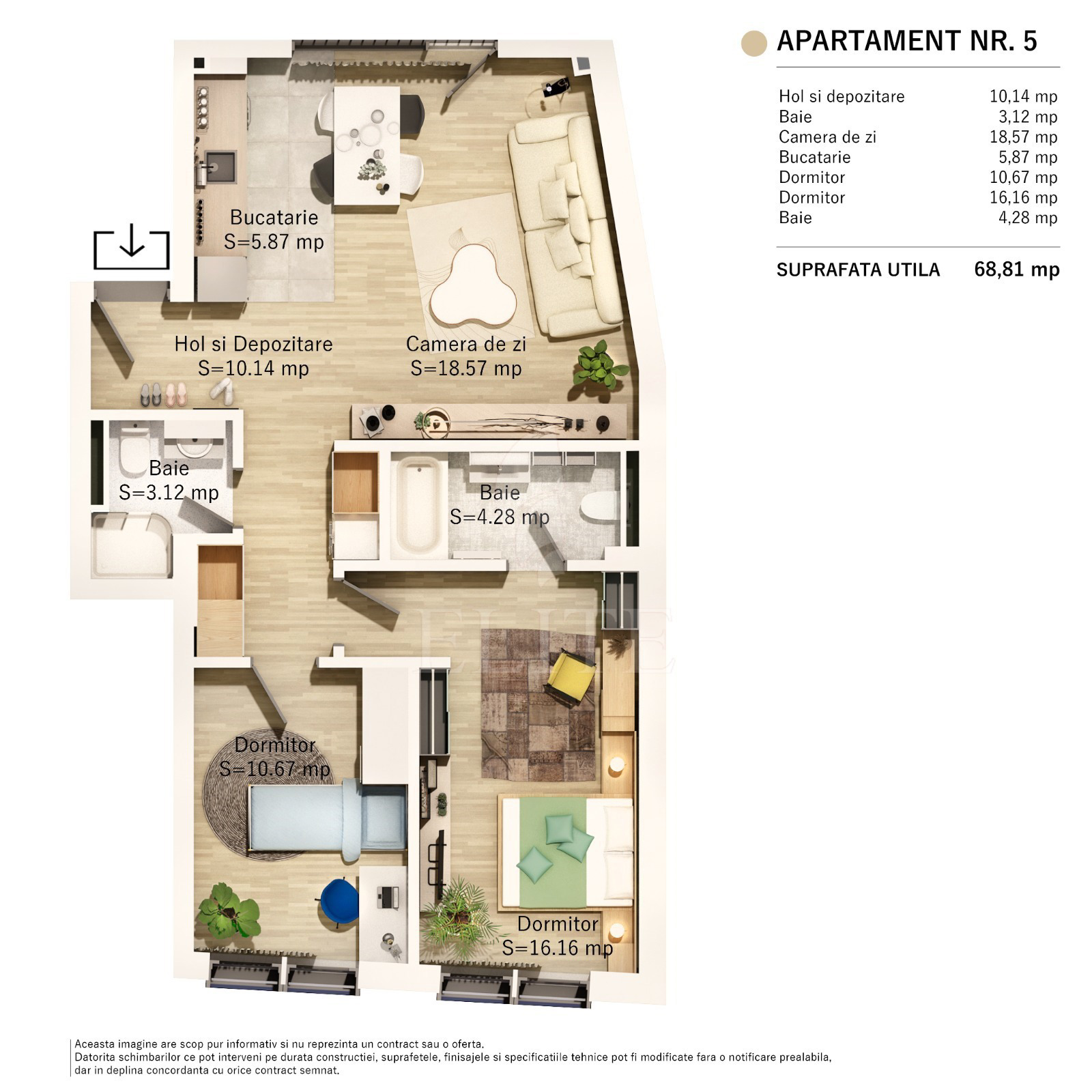 Apartament 3 camere în zona SEMICENTRALA-1027089