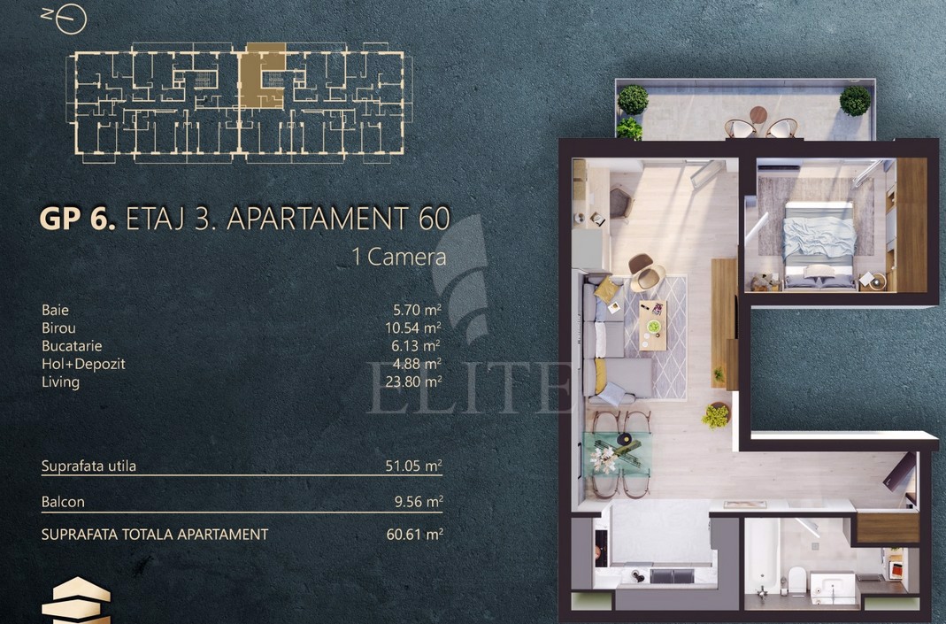 Apartament 2 camere în zona FABRICII-1069900