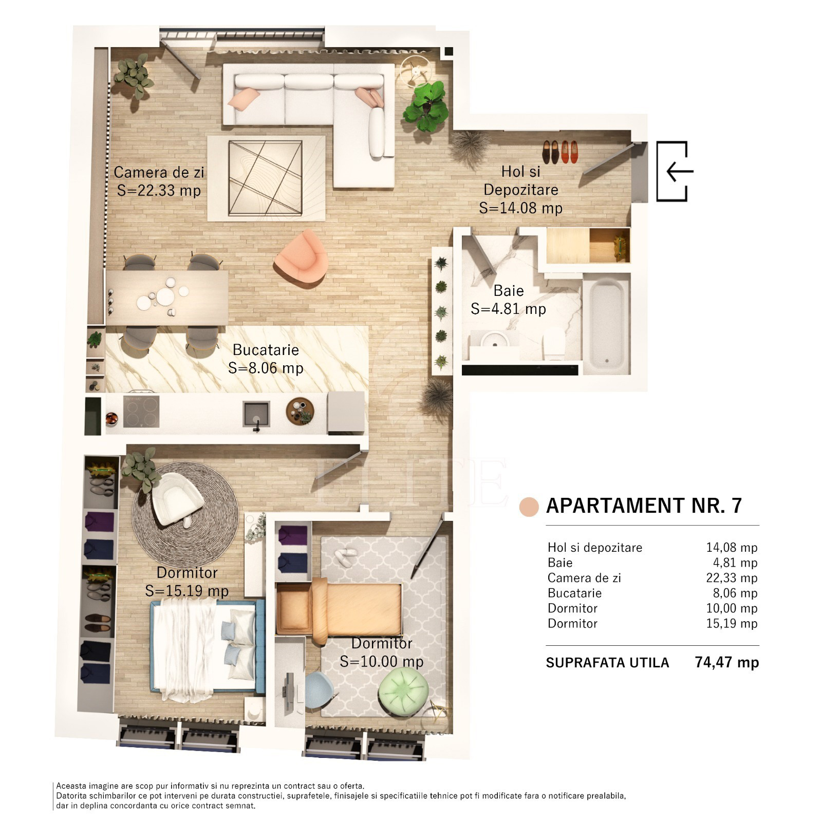 Apartament 3 camere în zona SEMICENTRALA-1078113