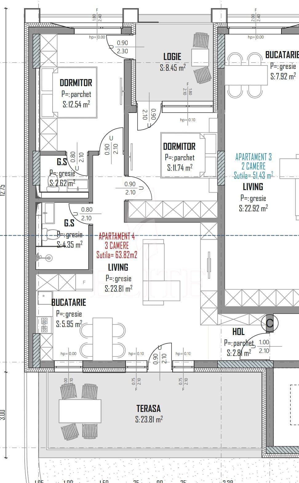 Apartament 3 camere în zona  MARASTI-1152707
