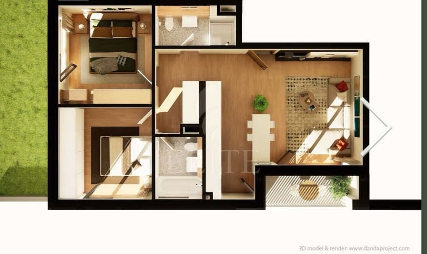 Apartament 3 camere în zona INTRE LACURI-1195628