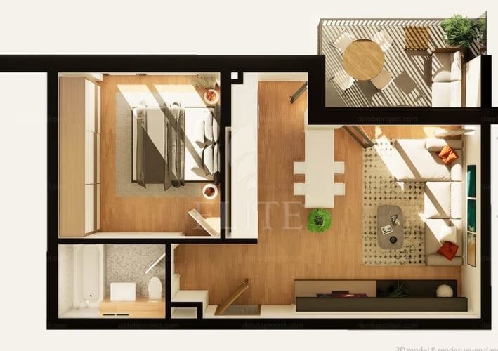 Apartament 2 camere în zona INTRE LACURI-1209975