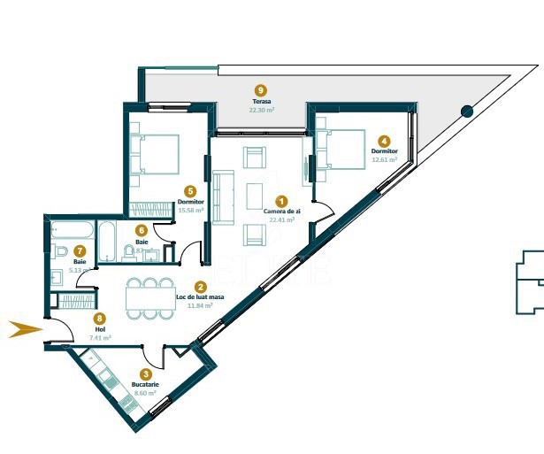 Apartament 3 camere în zona Marasti-1222481