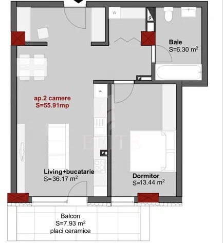 Apartament 2 camere în zona PIATA MIHAI VITEAZUL-1232441