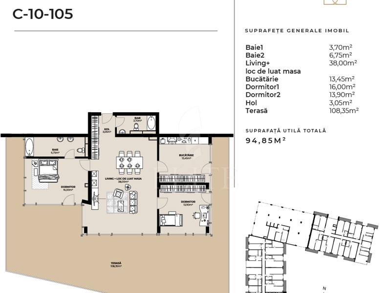 Apartament 3 camere în zona STRAZII FABRICII-1250999