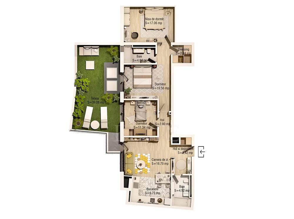 Apartament 4 camere în zona SEMICENTRALA-1260139