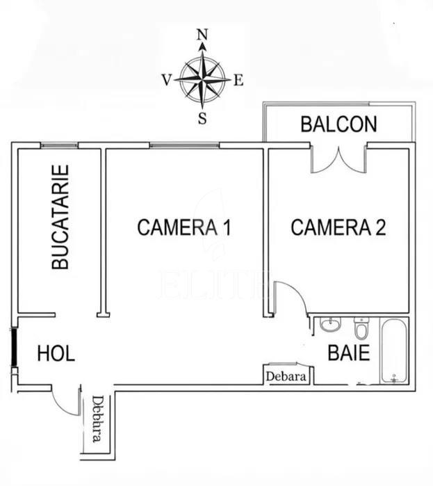 Apartament 2 camere în zona INTERSERVISAN-1272172