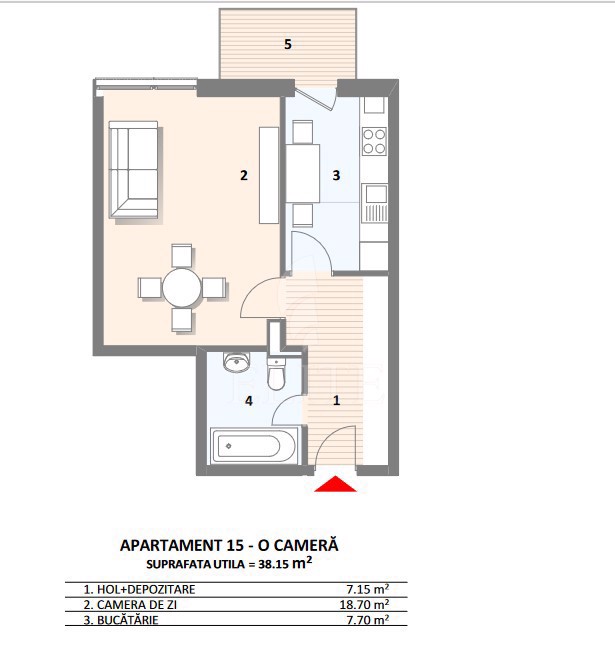 Apartament o camera în zona FRUNZISULUI-908328